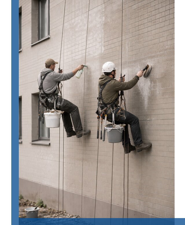 Удаление высолов с фасада зданий в Кирове-Чепецке без повреждений и следов