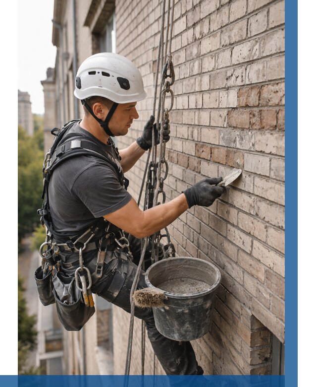 Ремонт кирпичной кладки фасада в Кирове-Чепецке от 1957 р. | ВЫСОТНИК-Крв