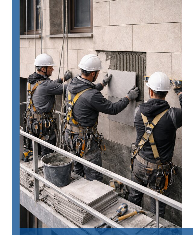 Ремонт облицовки фасада плиткой в Кирове-Чепецке с гарантией