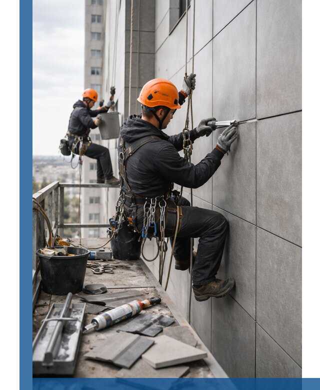 Профессиональный ремонт фасада из керамогранита в Кирове-Чепецке