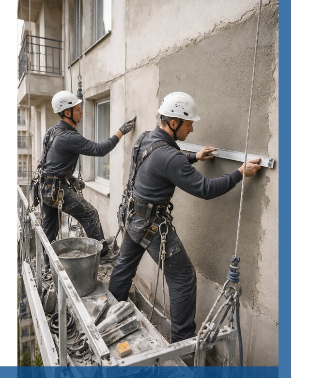 Штукатурка фасада на высоте в Кирове-Чепецке от 979 р. | ВЫСОТНИК-Крв