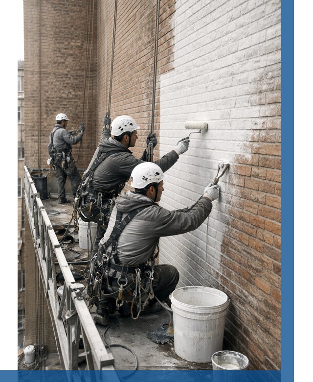 Покраска кирпичного фасада в Кирове-Чепецке от 381 р. | ВЫСОТНИК-Крв