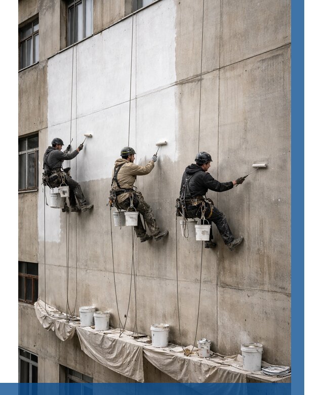 Покраска бетонного фасада в Кирове-Чепецке от 381 р за м2 | ВЫСОТНИК-Крв