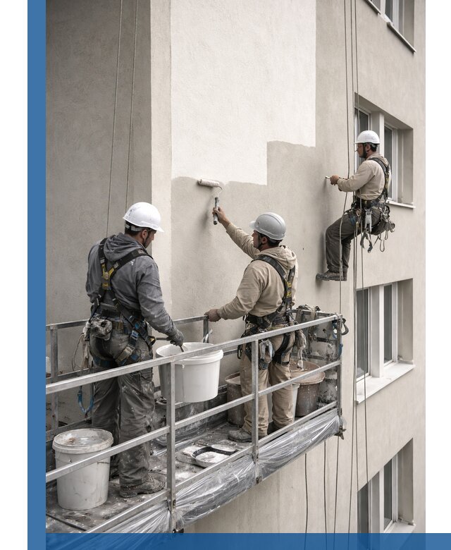 Покраска оштукатуренного фасада в Кирове-Чепецке под ключ с гарантией