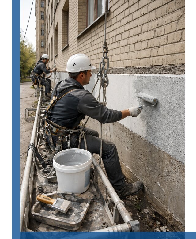 Окраска цоколя здания в Кирове-Чепецке профессионально и надежно