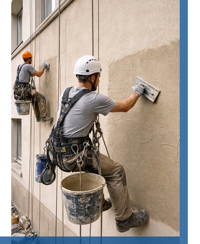 Декоративная штукатурка фасада в Кирове-Чепецке от 1305 р. | ВЫСОТНИК-Крв