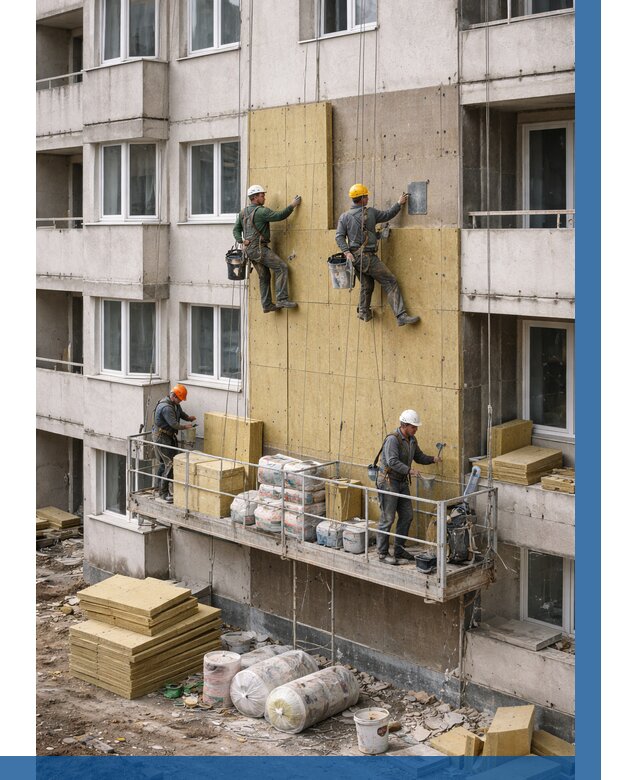 Утепление фасада минватой в Кирове-Чепецке от 1631 р. | ВЫСОТНИК-Крв