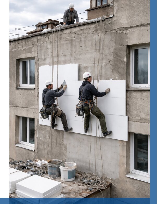 Утепление фасада пенополистиролом в Кирове-Чепецке от 1957 р. | ВЫСОТНИК-Крв