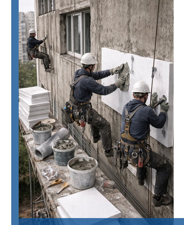 Утепление фасада пенополистиролом в Кирове-Чепецке под ключ