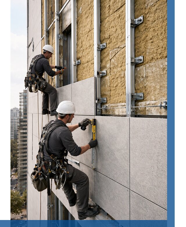 Монтаж вентилируемого фасада в Кирове-Чепецке от 3806 р. | ВЫСОТНИК-Крв