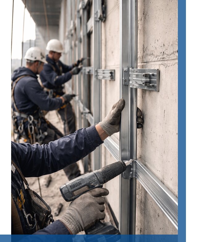 Монтаж подсистемы вентфасада в Кирове-Чепецке от 924 р. | ВЫСОТНИК-Крв