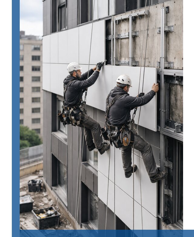 Монтаж композитных панелей фасада в Кирове-Чепецке под ключ