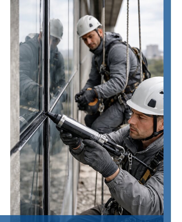 Герметизация витражных швов в Кирове-Чепецке от 707 р. | ВЫСОТНИК-Крв