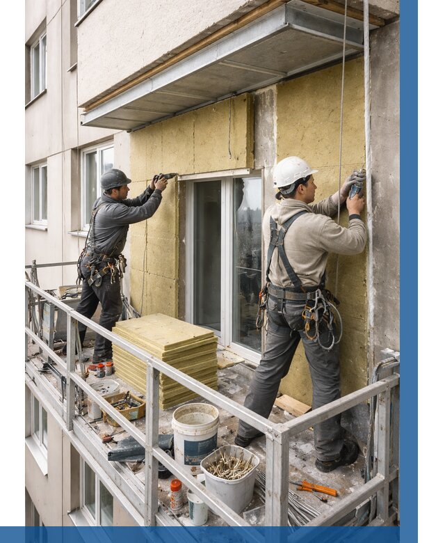 Утепление балкона снаружи в Кирове-Чепецке от 1740 р. под ключ ВЫСОТНИК-Крв