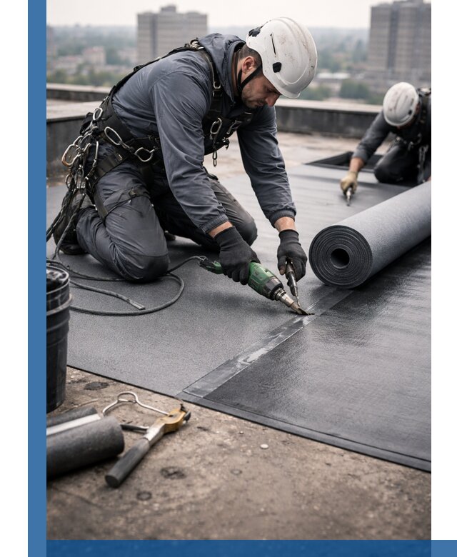 Ремонт мягкой кровли в Кирове-Чепецке с выездом промальпинистов