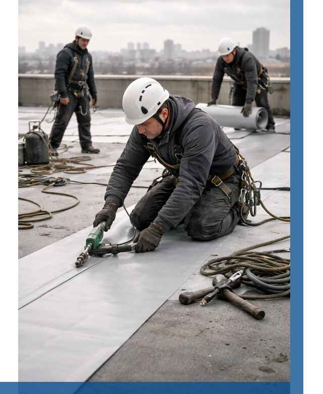 Ремонт мембранной кровли в Кирове-Чепецке от 1957 р./м2 | ВЫСОТНИК-Крв