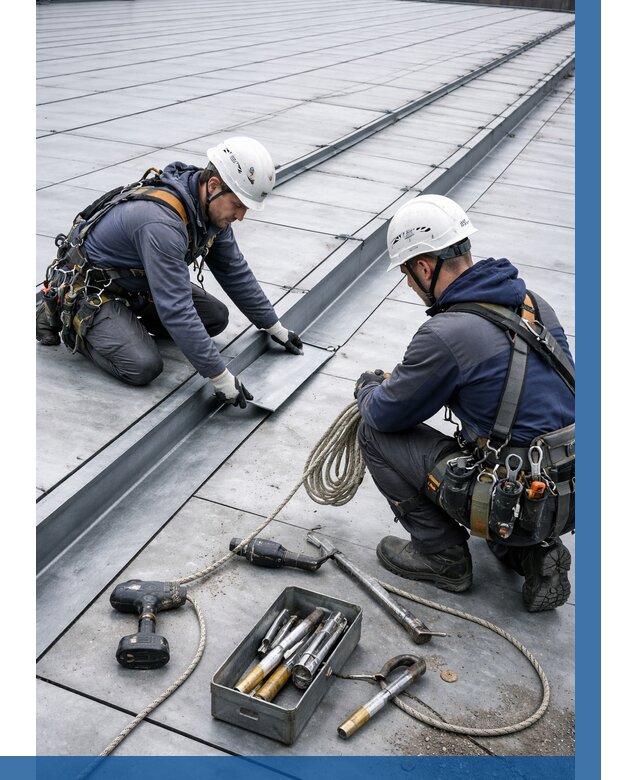 Ремонт фальцевой кровли в Кирове-Чепецке от 761 р. | ВЫСОТНИК-Крв