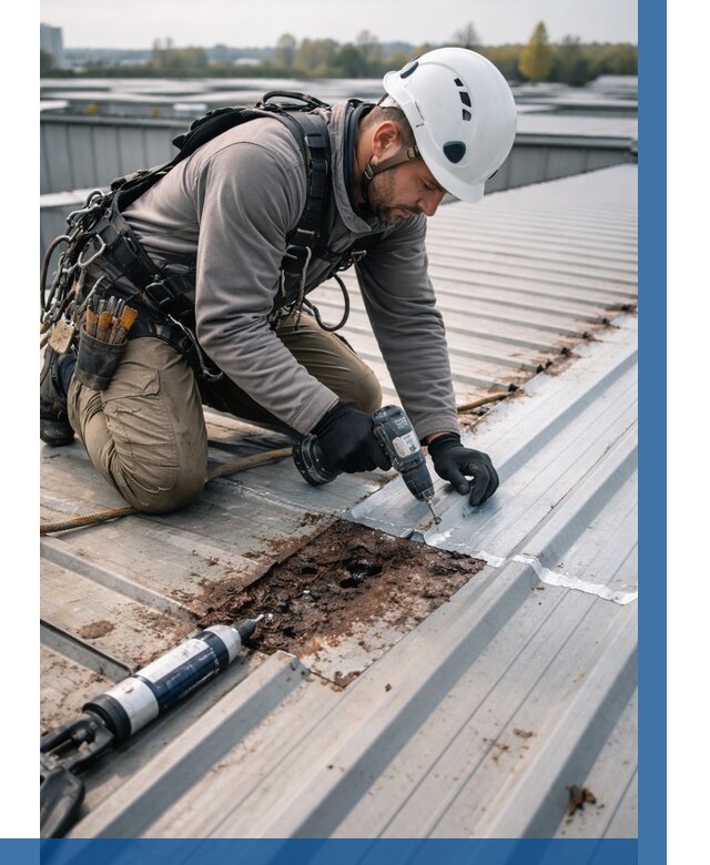 Ремонт профнастила на кровле в Кирове-Чепецке от 761 р. | ВЫСОТНИК-Крв