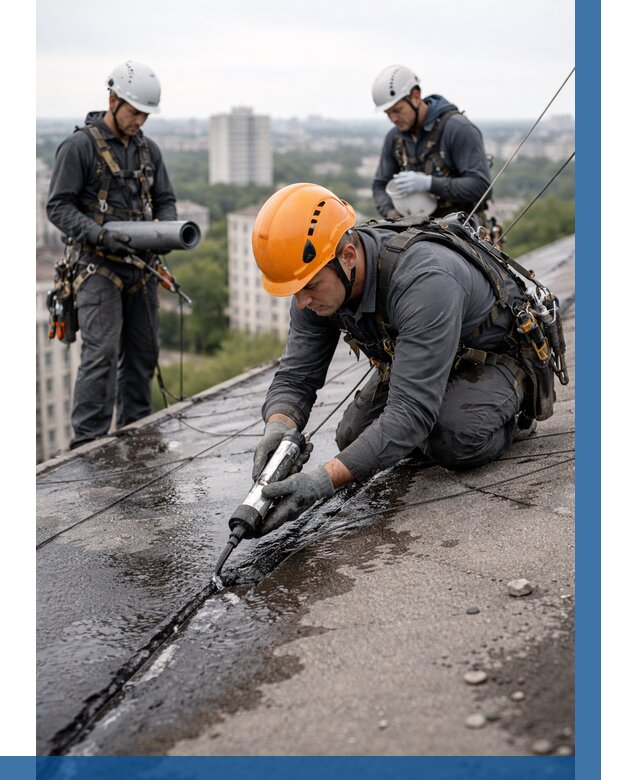 Устранение протечек кровли в Кирове-Чепецке от 13049 р. | ВЫСОТНИК-Крв
