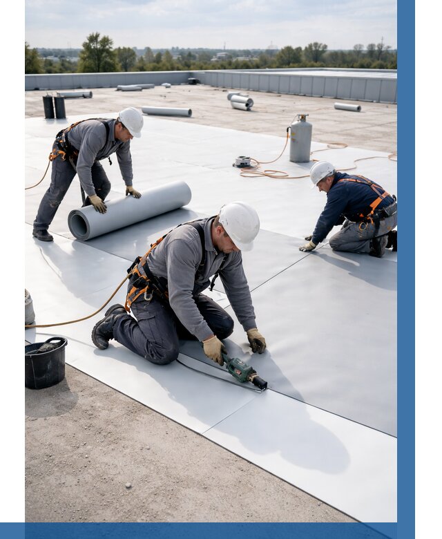 Монтаж мембранной кровли под ключ в Кирове-Чепецке от 1305 р. | ВЫСОТНИК-Крв