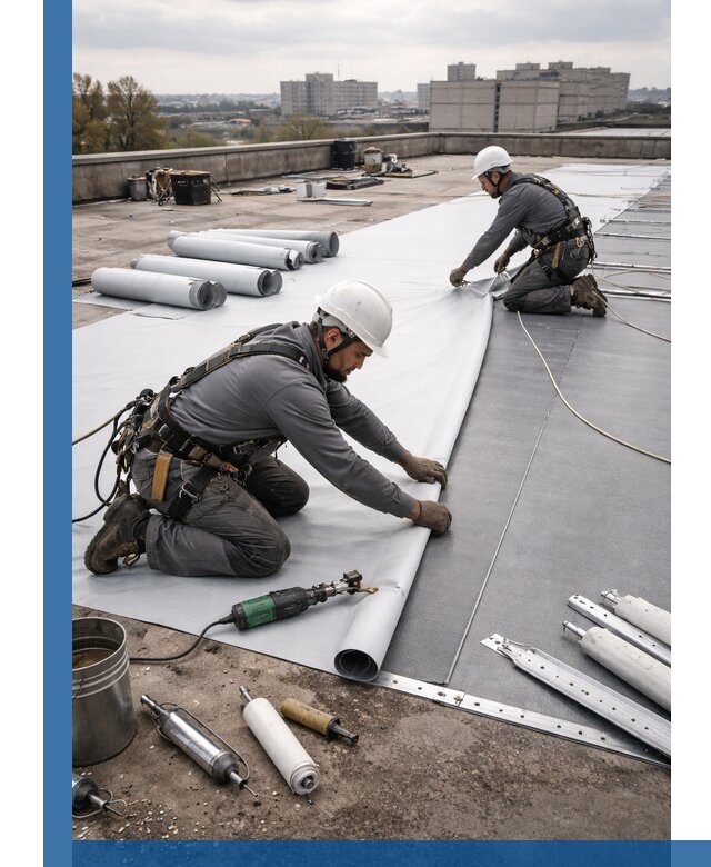 Монтаж мембранной кровли в Кирове-Чепецке для промышленных зданий