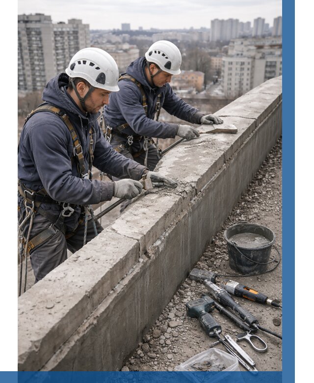 Ремонт парапета на кровле в Кирове-Чепецке от 1631 р. | ВЫСОТНИК-Крв