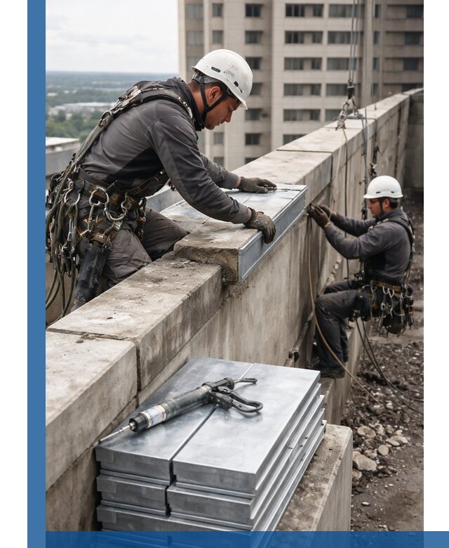 Замена парапетных крышек и установка новых в Кирове-Чепецке