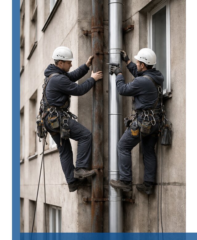 Замена водосточных труб в Кирове-Чепецке: монтаж и демонтаж под ключ