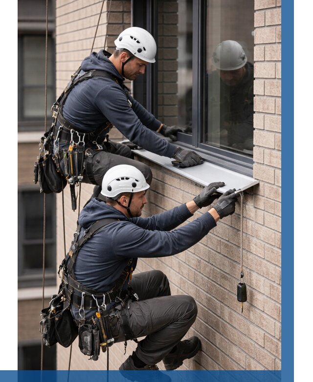 Монтаж оконных отливов под ключ в Кирове-Чепецке от 3806 р. | ВЫСОТНИК-Крв