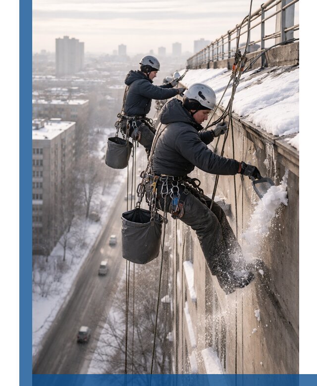 Очистка карнизов от снега в Кирове-Чепецке профессионально и безопасно