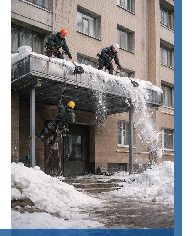 Очистка козырьков от снега в Кирове-Чепецке от 3806 р. | ВЫСОТНИК-Крв