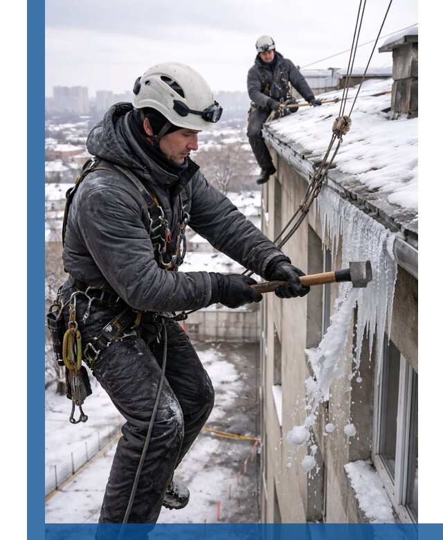 Сбивание и удаление сосулек с крыши в Кирове-Чепецке безопасно