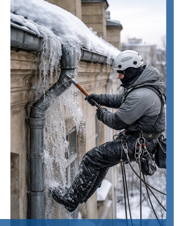 Очистка водостоков от льда в Кирове-Чепецке от 3806 р. | ВЫСОТНИК-Крв