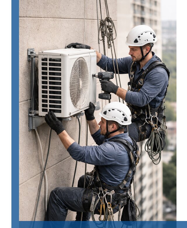 Монтаж внешнего блока кондиционера в Кирове-Чепецке установка и крепление