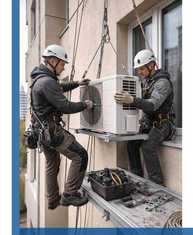 Перенос внешнего блока кондиционера в Кирове-Чепецке с монтажом и крепежом