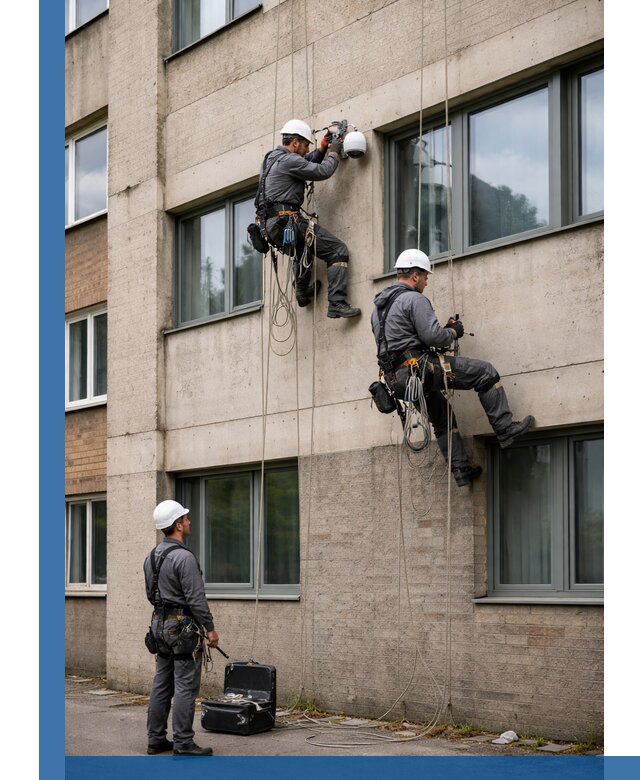 Монтаж фасадных камер видеонаблюдения в Кирове-Чепецке под ключ