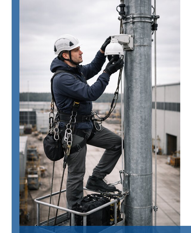 Профессиональная установка видеокамер на мачте в Кирове-Чепецке