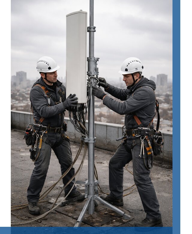 Монтаж антенн связи на крыше в Кирове-Чепецке от 9243 р. | ВЫСОТНИК-Крв