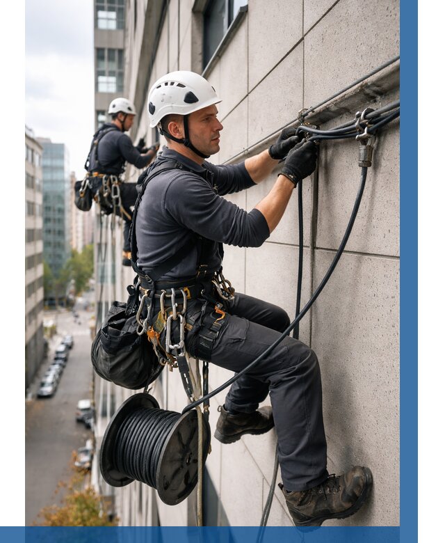 Прокладка кабеля по фасаду в Кирове-Чепецке от 381 р. | ВЫСОТНИК-Крв