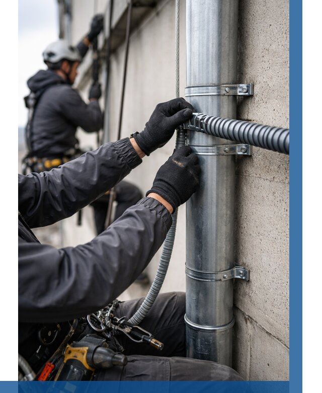 Монтаж гофры для кабеля в Кирове-Чепецке от 326 р. | ВЫСОТНИК-Крв