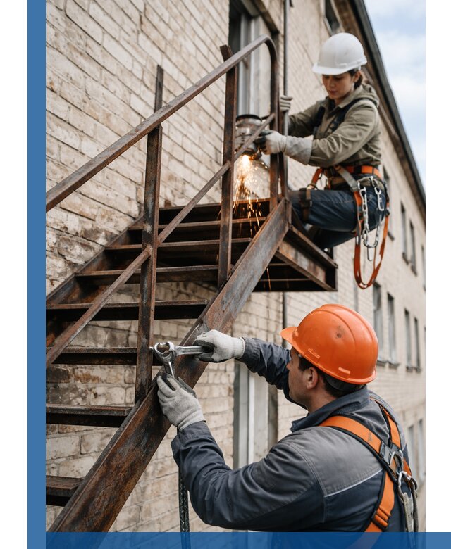 Ремонт и восстановление пожарных лестниц с выездом в Кирове-Чепецке