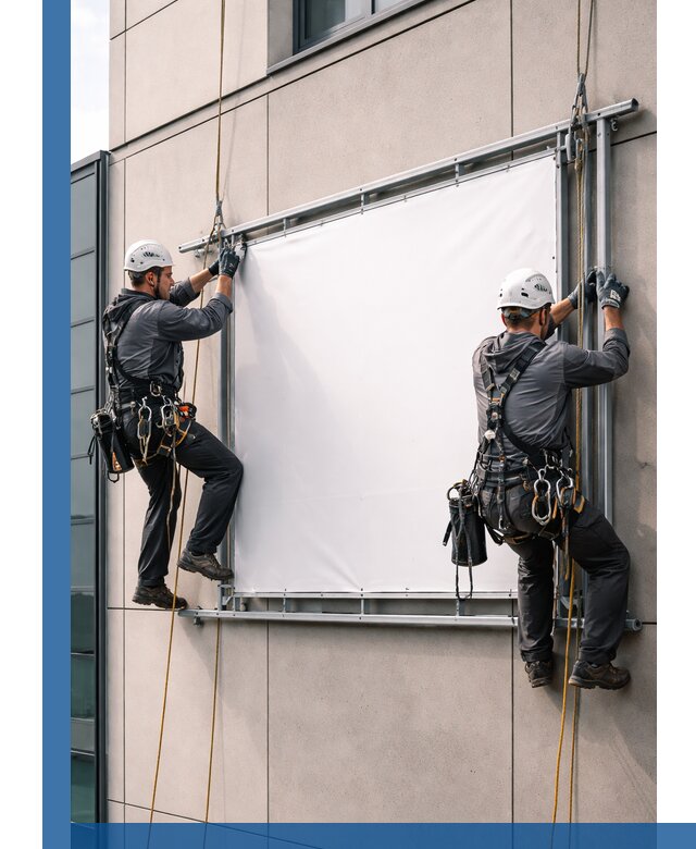 Монтаж наружной рекламной вывески в Кирове-Чепецке под ключ