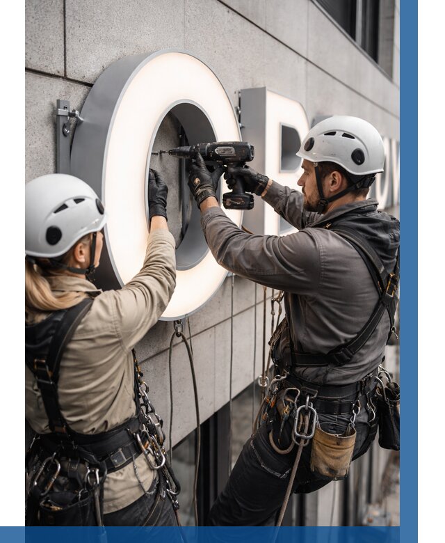 Монтаж световых букв в Кирове-Чепецке от 3262 р. под ключ ВЫСОТНИК-Крв