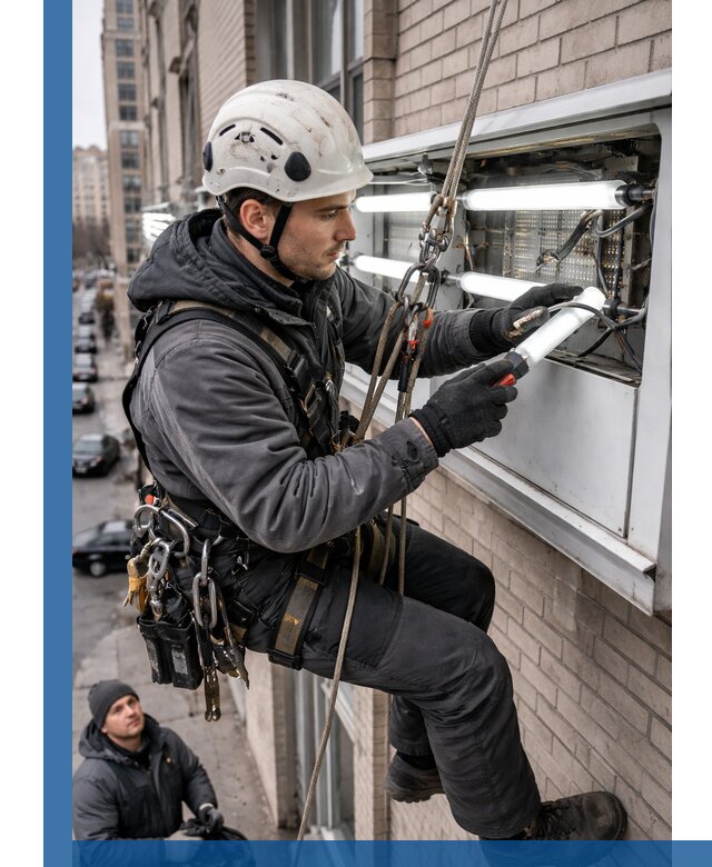 Профессиональная замена ламп в наружной вывеске в Кирове-Чепецке
