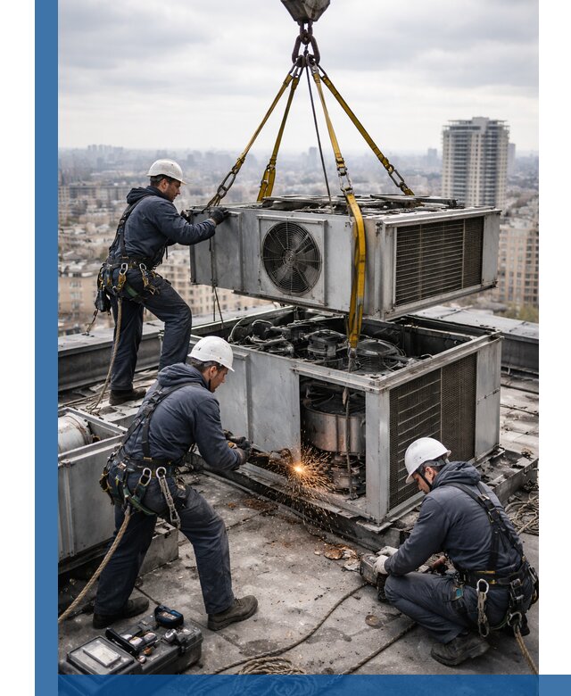 Демонтаж крышной установки в Кирове-Чепецке любой сложности