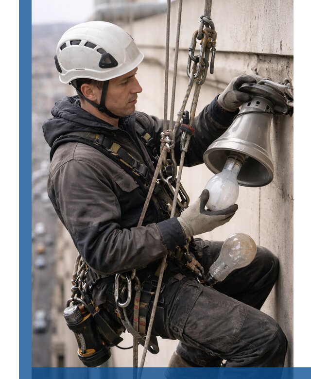 Замена ламп на высоте в Кирове-Чепецке профессионально и быстро