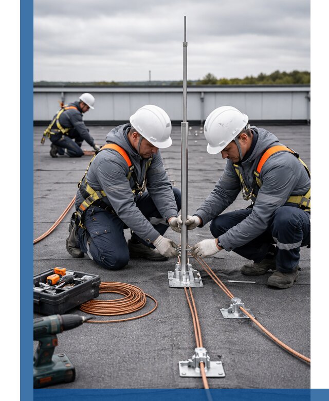 Монтаж молниезащиты на кровле в Кирове-Чепецке под ключ с гарантией