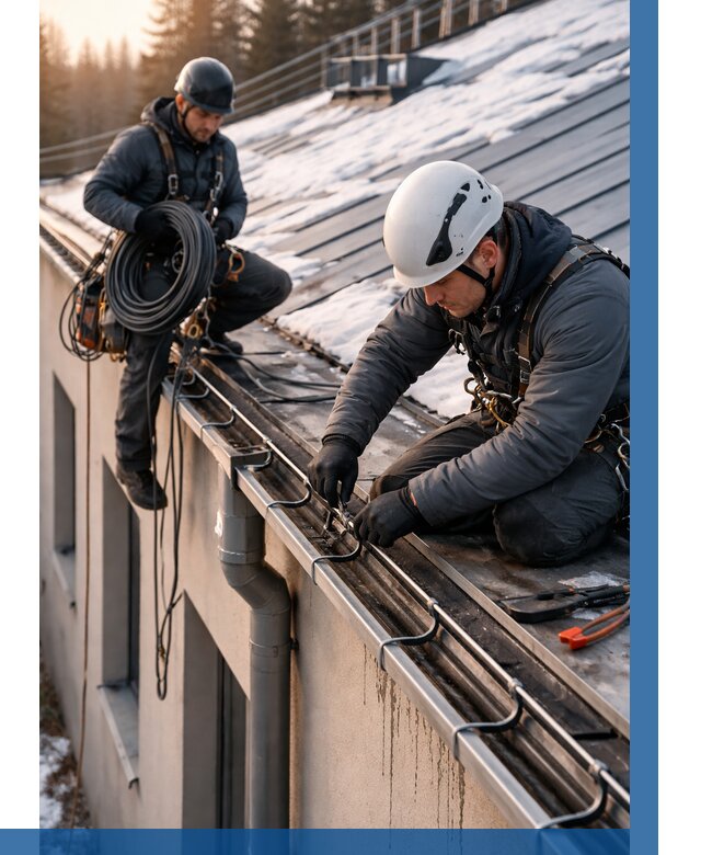 Монтаж греющего кабеля на кровле в Кирове-Чепецке от 489 р. | ВЫСОТНИК-Крв