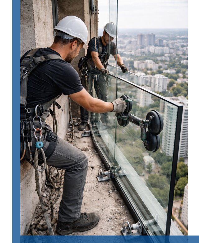 Монтаж стеклянных ограждений под ключ с гарантией в Кирове-Чепецке