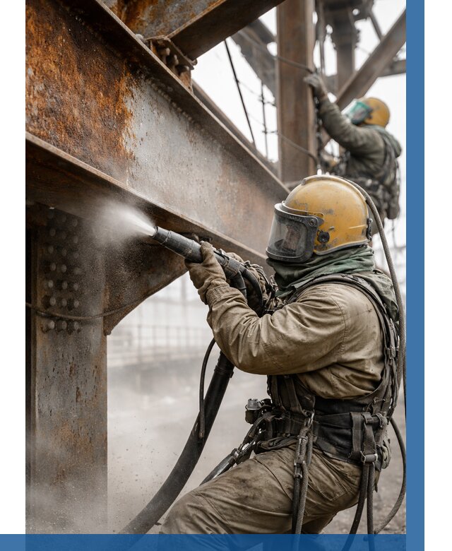 Пескоструйная очистка металлоконструкций в Кирове-Чепецке по 652 р. ВЫСОТНИК-Крв